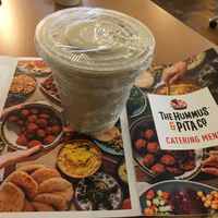 Chickpea milkshave at The Hummus & Pita in New York City