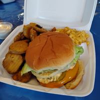 Vegan Big M*c with Fried Pickles + Mac and Cheese #Veganuary at Mother Natures Soul Food Vegan in Lynchburg
