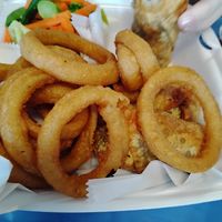 Soul Rolls, Onion Rings and Stir Fried Vegetables (Seriously the soul rolls are incredible!!!) #Veganuary at Mother Natures Soul Food Vegan in Lynchburg