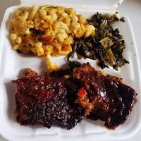 Meatloaf, Macncheese and greens at Mother Natures Soul Food Vegan in Lynchburg