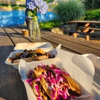 Smash tacos and Philly cheesesteak at YEMVegan in Vineyard Haven
