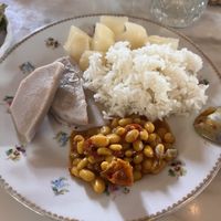 Yucca, Yautía, Rice, and Beans. Cost 25.75 and this is half of it.   at Verde Mesa in San Juan