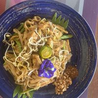 Pad Thai noodles with tofu  at Aroi Makmak Thai Station in San Juan Siquijor