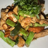 Vegan cashew stir fry w rice   at Aroi Makmak Thai Station in San Juan Siquijor