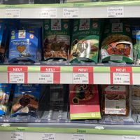 Vegan meats and tofu  at Vitalia Reformhaus in Tubingen