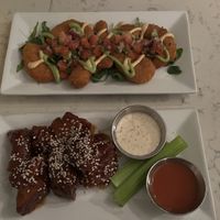 Korean bbq wings and coconut shrimp   at Urban Vegan Kitchen in New York City