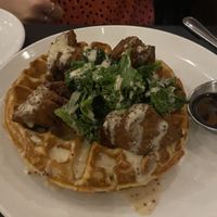 Chicken and waffles   at Urban Vegan Kitchen in New York City