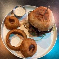 Seitan steak 🍔 with blue cheesee  at Urban Vegan Kitchen in New York City