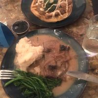 Chick-UN and waffles  also Seitan and gravy at Urban Vegan Kitchen in New York City