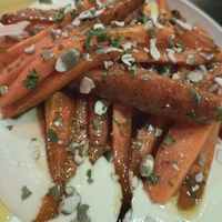 Carrots with tahini sauce at Urban Vegan Kitchen in New York City
