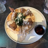 Chicken and waffles  at Urban Vegan Kitchen in New York City