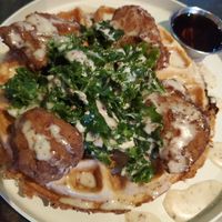 golden era chick-un & waffles
belgian waffle, southern fried seitan, marinated kale, maple mustard aioli, maple syrup at Urban Vegan Kitchen in New York City