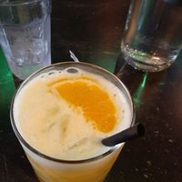 "Orange Juice Jones" mocktail - OJ, pineapple, cinnamon and seamoss 😋 at Urban Vegan Kitchen in New York City