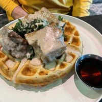 Chik’n and waffles  at Urban Vegan Kitchen in New York City