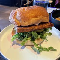 Buttermilk battered tofu & potato bun!  at Urban Vegan Kitchen in New York City