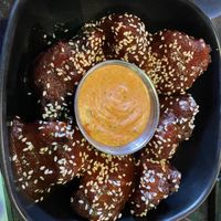 House made bbq seitan “wings” were incredible !  at Urban Vegan Kitchen in New York City