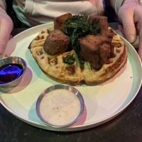 Chick-un and waffles   at Urban Vegan Kitchen in New York City