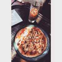 Buffalo cauliflower pizza!  at Urban Vegan Kitchen in New York City