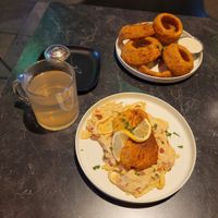 Salmon fettuccine at Urban Vegan Kitchen in New York City