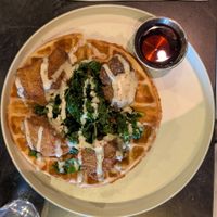 Chkn & waffles at Urban Vegan Kitchen in New York City