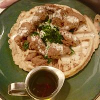 Amazing chicken waffle  at Urban Vegan Kitchen in New York City