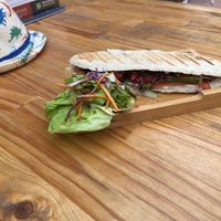 Banh mi! Beautiful, fresh vegan food and lovely people!!  at Loving Hut Diệp Lâm Vegan in Ho Chi Minh City