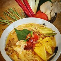 Tomyum soup 
one of the best seller in the menu at Loving Hut Diệp Lâm Vegan in Ho Chi Minh City