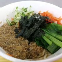 Noodles with carrot, cucumber, greens, tofu, and nori. at Vegetarian from afar - 遠道素食 in Jian