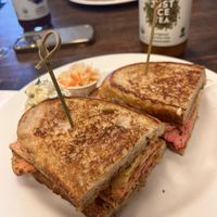 Vegan “corned beef” Reuben on sourdough special for St Pats Day! Delicious!  at North Fork Chocolate & Eatery in Riverhead