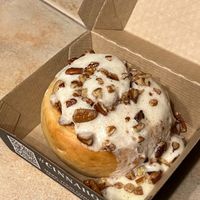 cream sheet frosting with pecans.   at Cinnaholic in Carmel