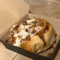 maple frosting with Carmel drizzle and pecans at Cinnaholic in Carmel