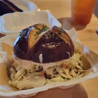 CrabLess Cake Sandwich at Black Leaf Vegan Cafe in Indianapolis