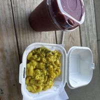 Mac n cheese w smoothie   at Black Leaf Vegan Cafe in Indianapolis
