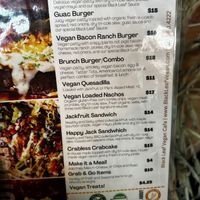 Menu b   at Black Leaf Vegan Cafe in Indianapolis