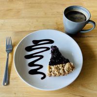 Berries crumble and black coffee  at Real Food 真食 - Orchard in Central Singapore