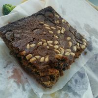 Chocolate Sunflower Seed Brownie at Four Seasons Natural Foods Cafe in Saratoga Springs