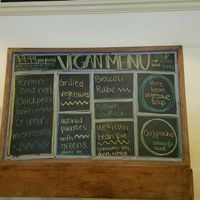 The vegan menu that day. Changes every day. at Four Seasons Natural Foods Cafe in Saratoga Springs