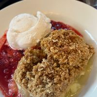 Apple and blackberry crumble  at Hungry Horse - Ferry Boat Inn in Stoke Bardolph