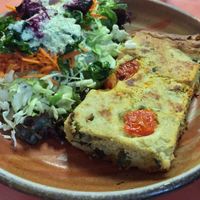 quiche made from mung dal  at Julia's Kitchen in Boulder