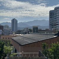 View from the cafes garden   at Chowonhaeng - 초원행 in Sokcho