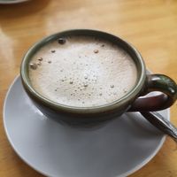 Cappuccino with soy milk ☕ at Cat House in Chiang Mai