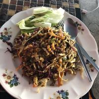 Burmese tea leave salad! So good!  at Cat House in Chiang Mai