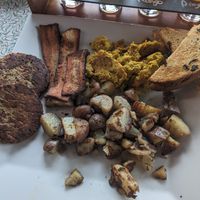 hungry vegan breakfast (i got both bacon and sausage) at Donut Villa Diner - Newton in Newton