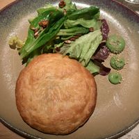 Part of the valentines menu. Spinach stuffed puff pastry with baby spinach on the side  at Verdō in Brussels