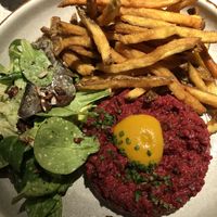 Beets tartar with fries  at Verdō in Brussels