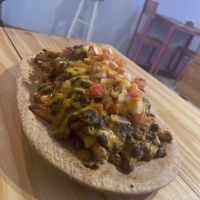 Fries with vegetables (Poutine) #Veganuary at Vegano O No in Panama City