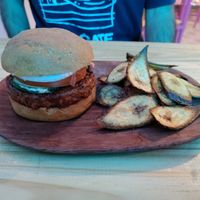 Good burger but I couldn't taste the jerk seasoning at Vegano O No in Panama City