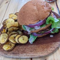 Barbie burger at Vegano O No in Panama City