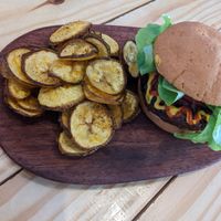 Cheese burger at Vegano O No in Panama City