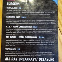 Menu at Vegano O No in Panama City